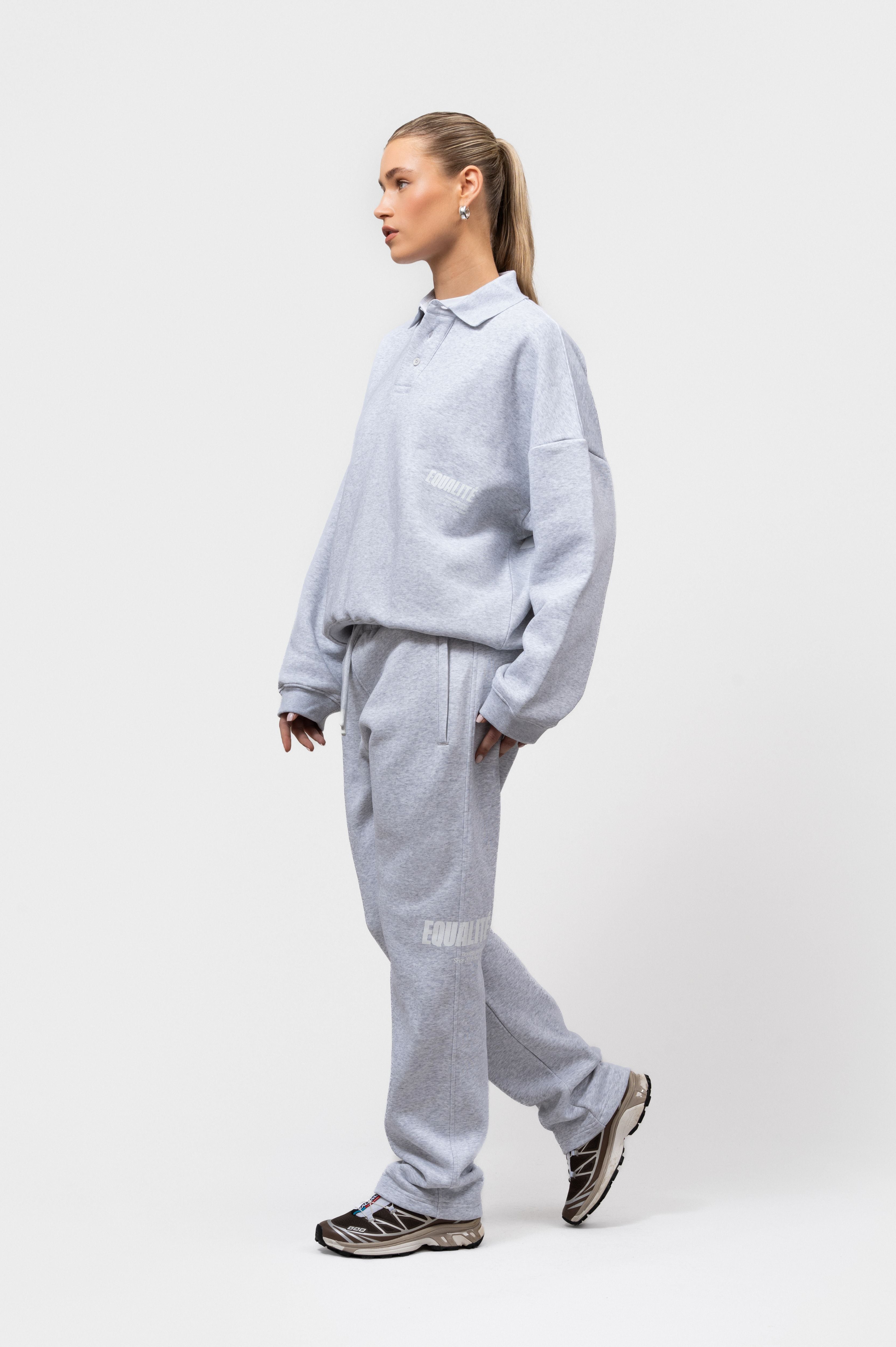 ELIA POLO SWEATER JOGGER SET | MELANGE GREY