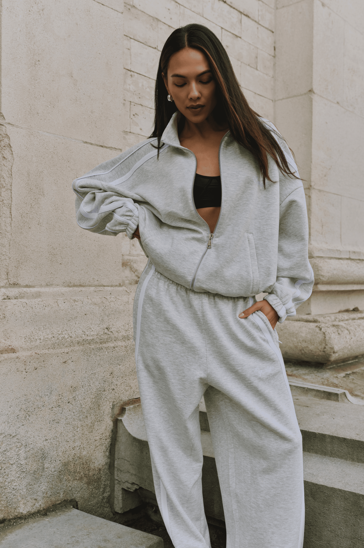 TRACK JACKET | MELANGE GREY