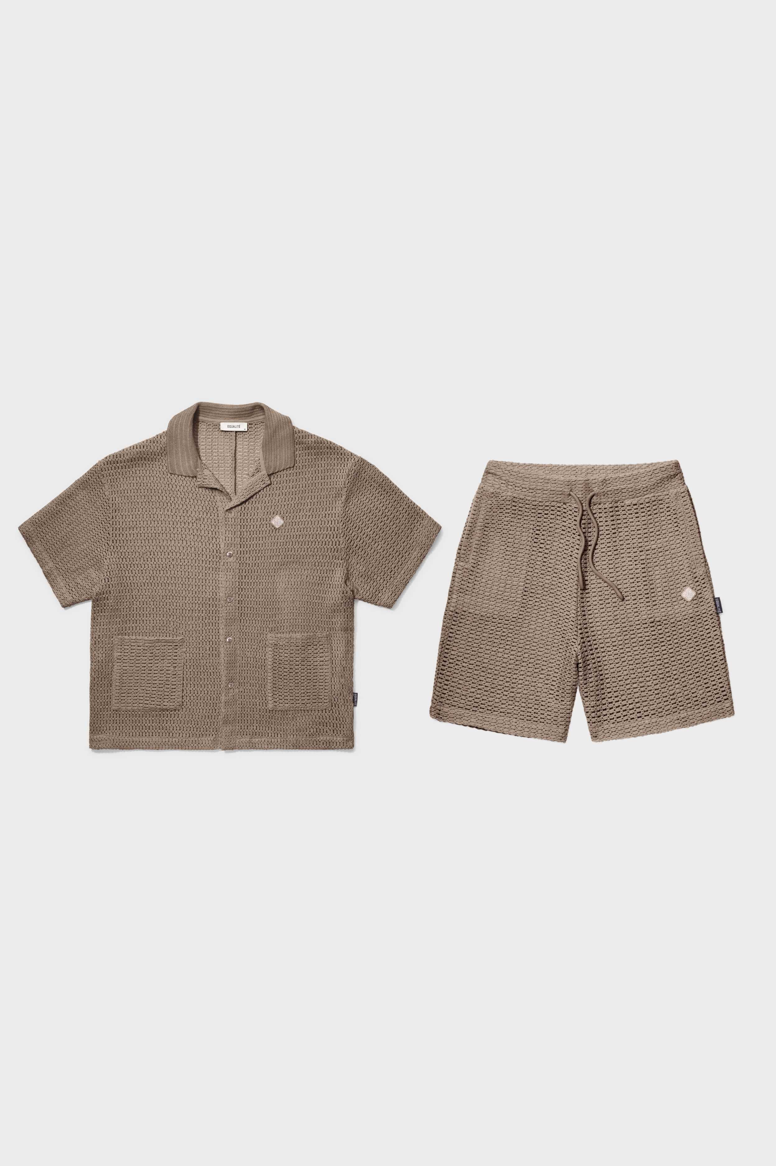 Lyra Knitted Croched Set Taupe