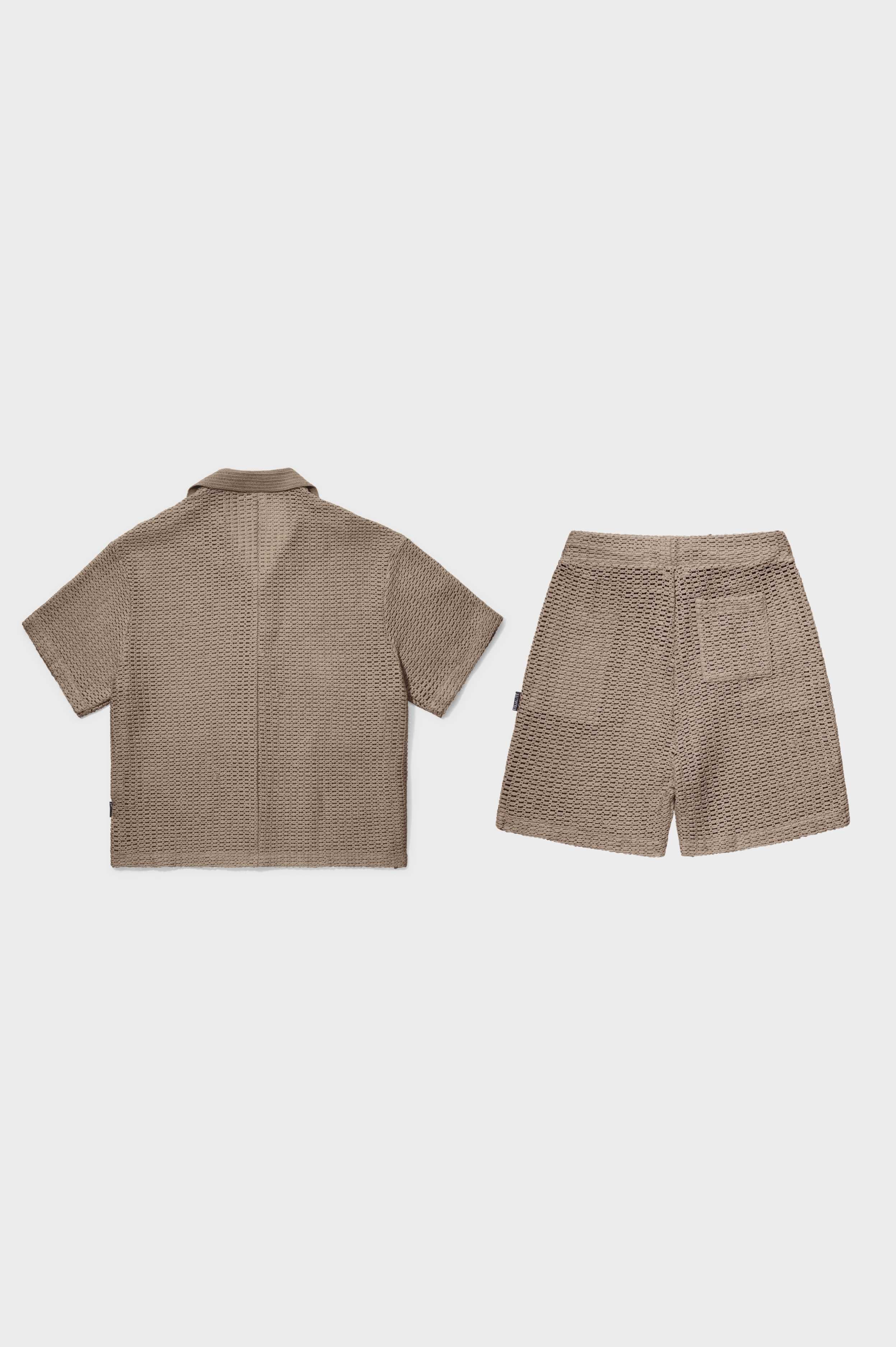Lyra Knitted Croched Set Taupe