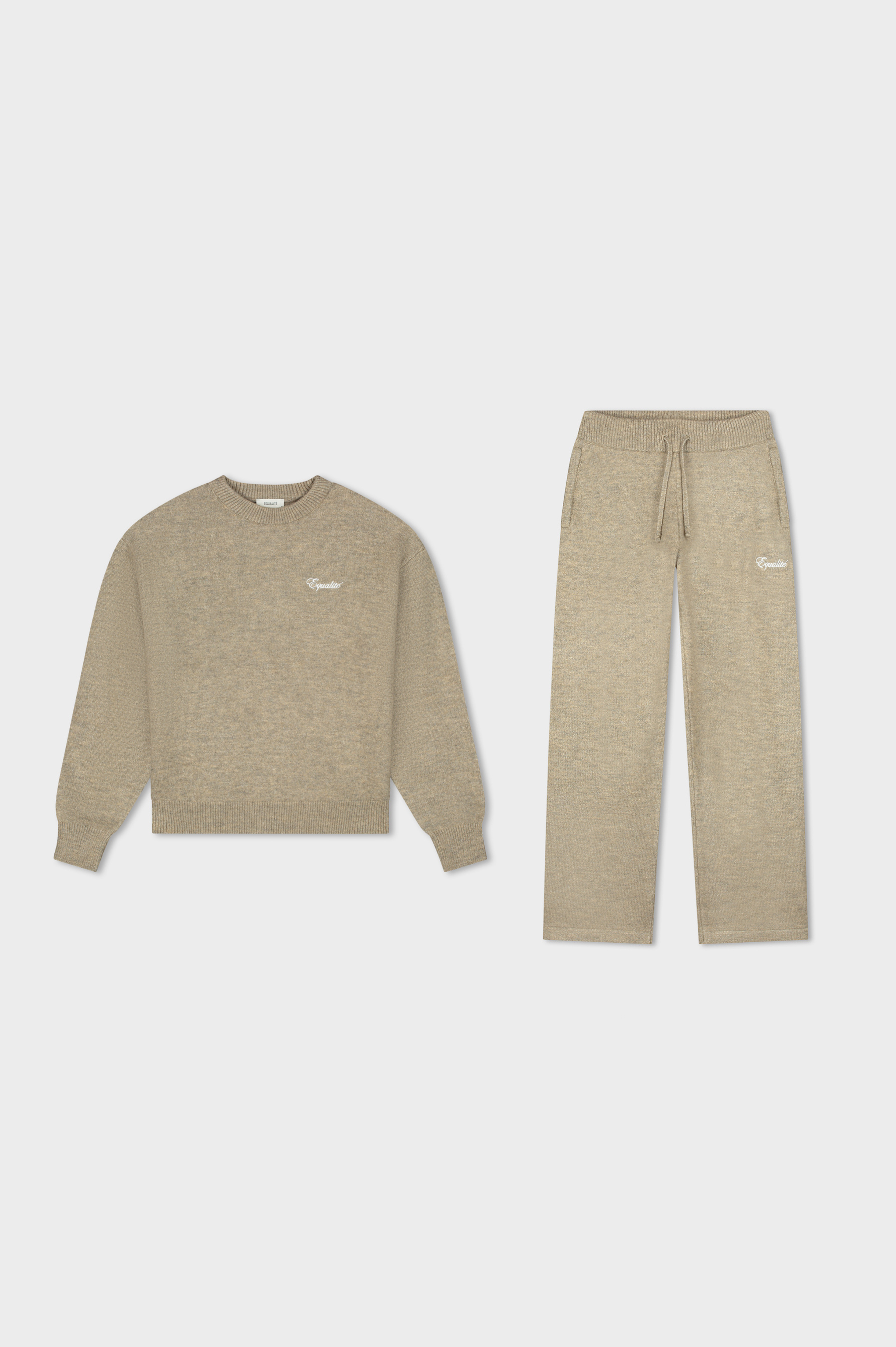 FLUFFY KNIT SET | TAUPE