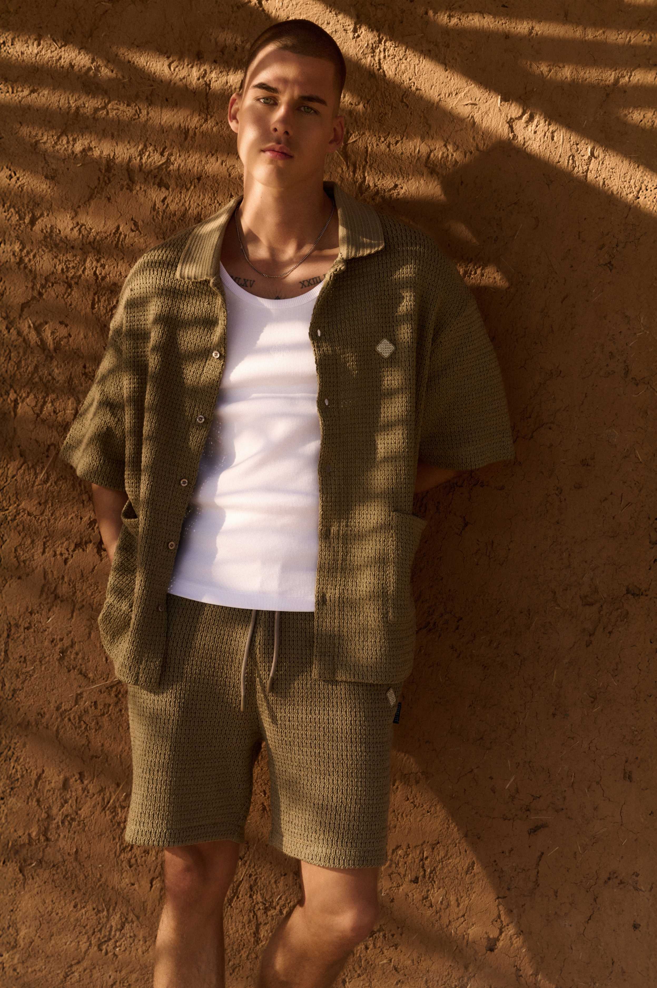 Lyra Knitted Croched Set Taupe