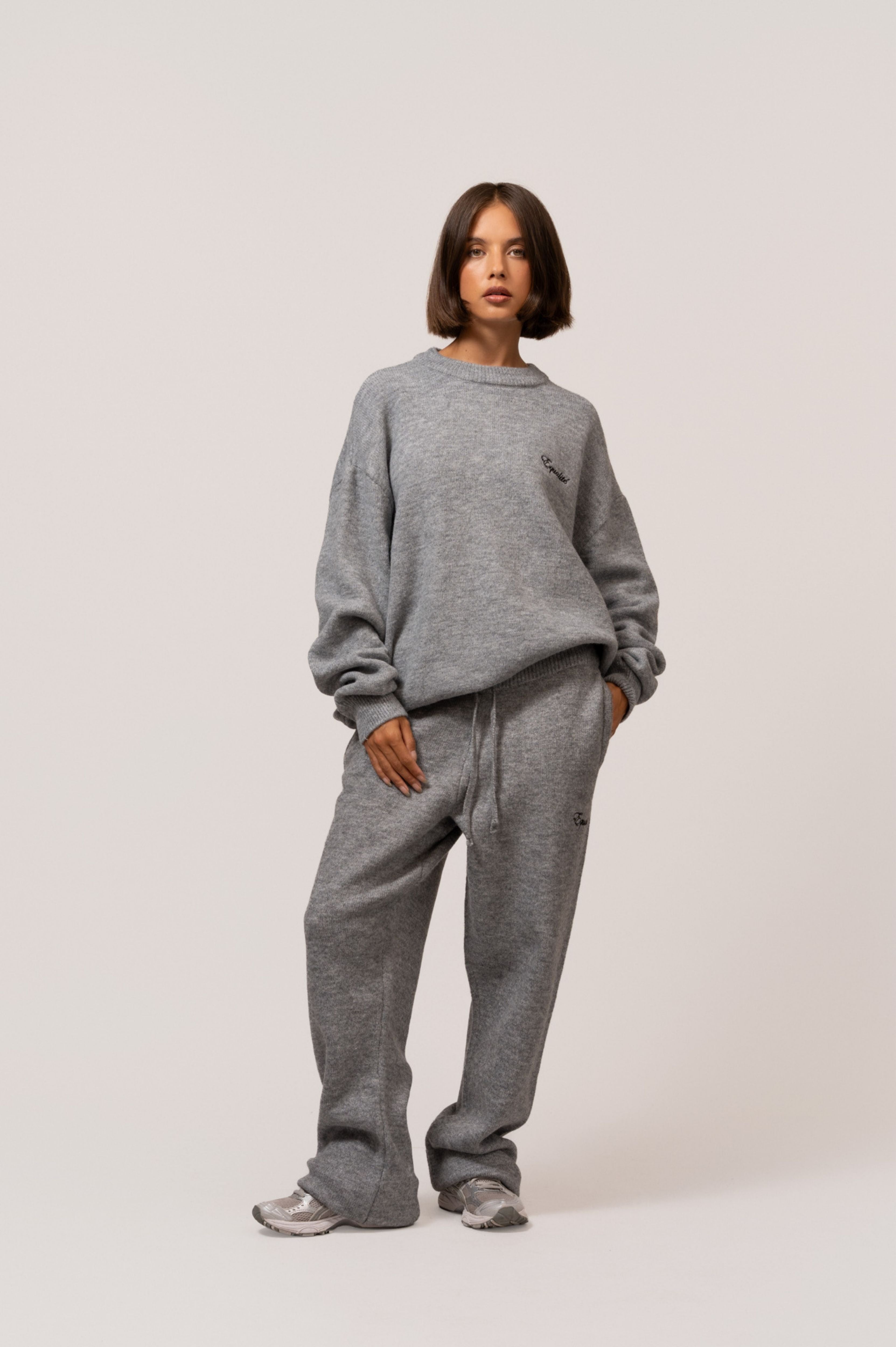 FLUFFY KNIT SET | GREY
