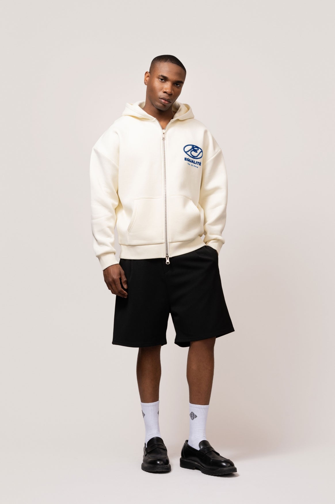 ARID OVERSIZED FULL ZIP HOODIE | OFF-WHITE