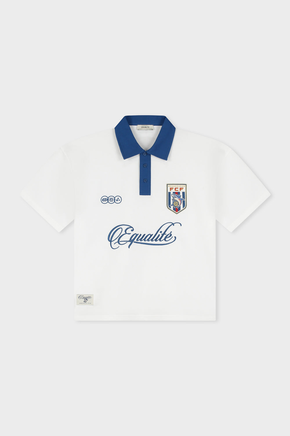 CAPE VERDE OVERSIZED JERSEY POLO | OFF-WHITE & BLUE