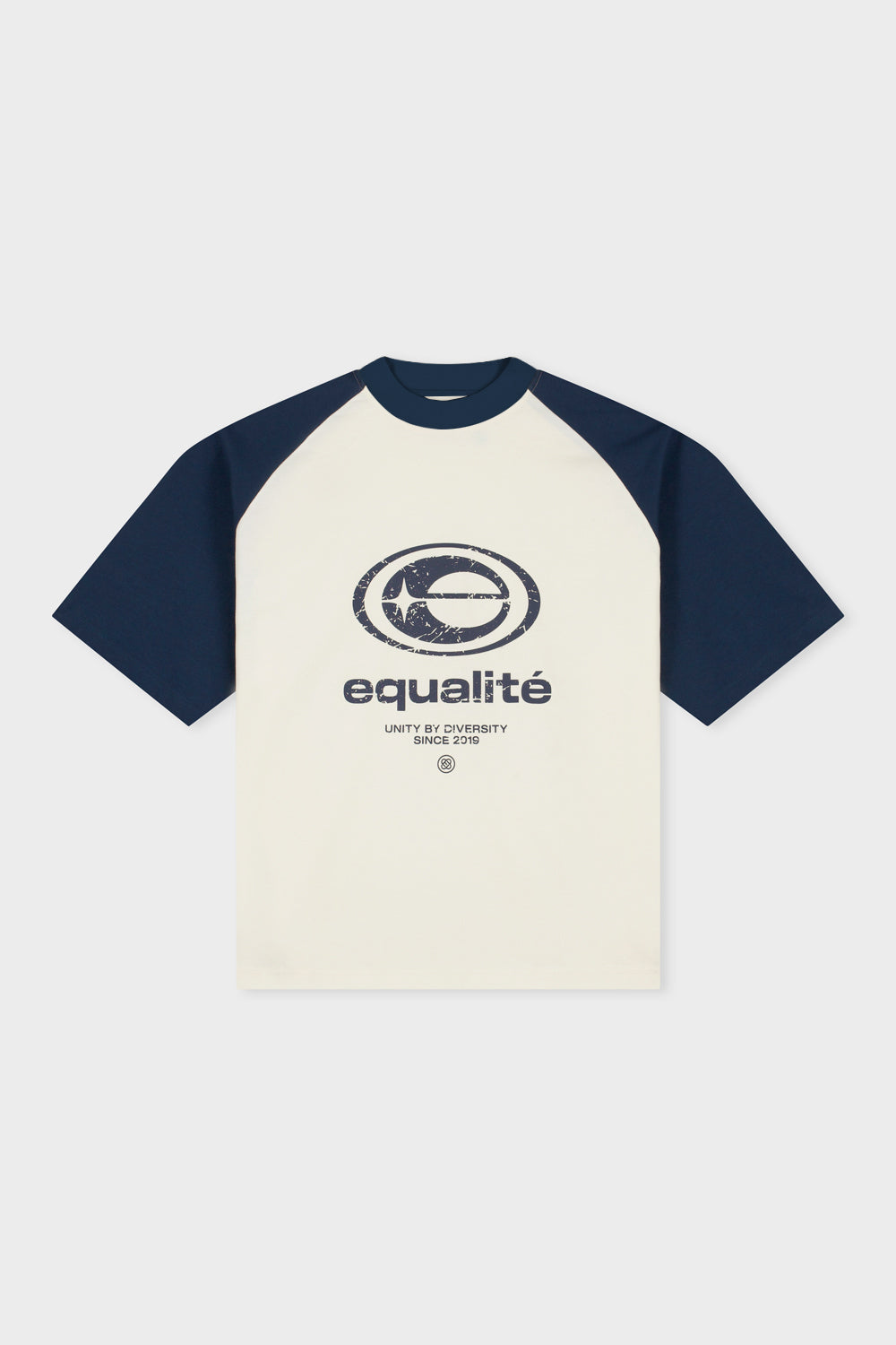ELAN BOXY TEE | NAVY & OFF-WHITE