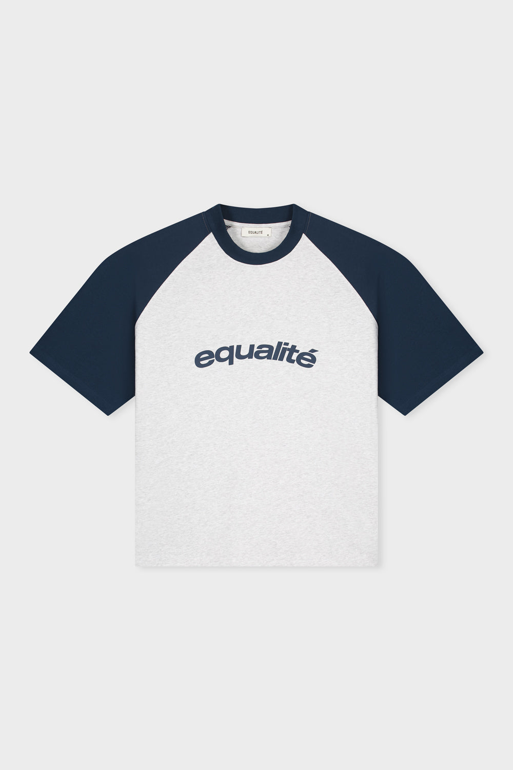 CELESTE RAGLAN BOXY TEE | MELANGE GREY & NAVY
