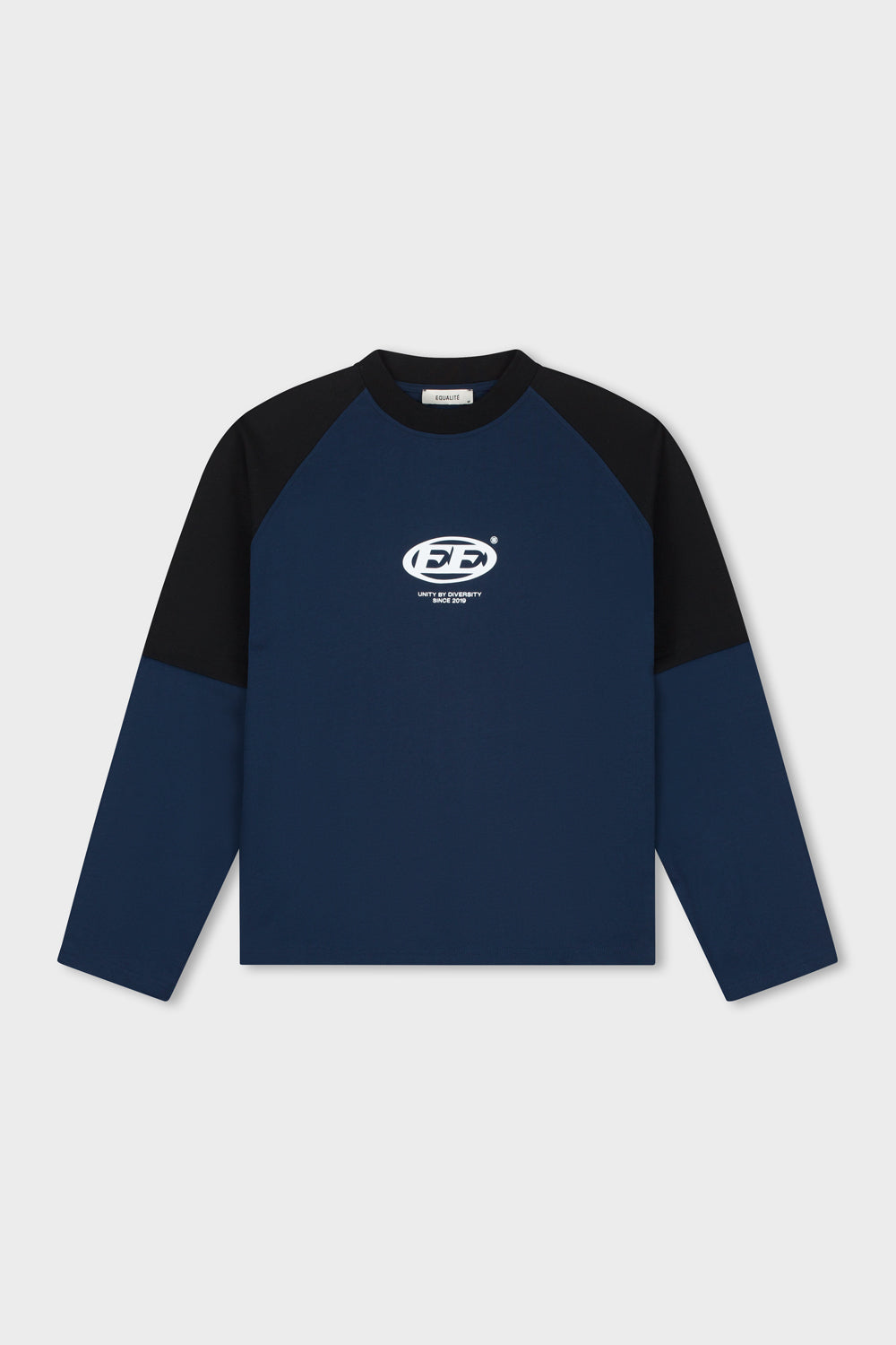 DANTE DOUBLE LAYER LONGSLEEVE TEE | NAVY & OFF-WHITE