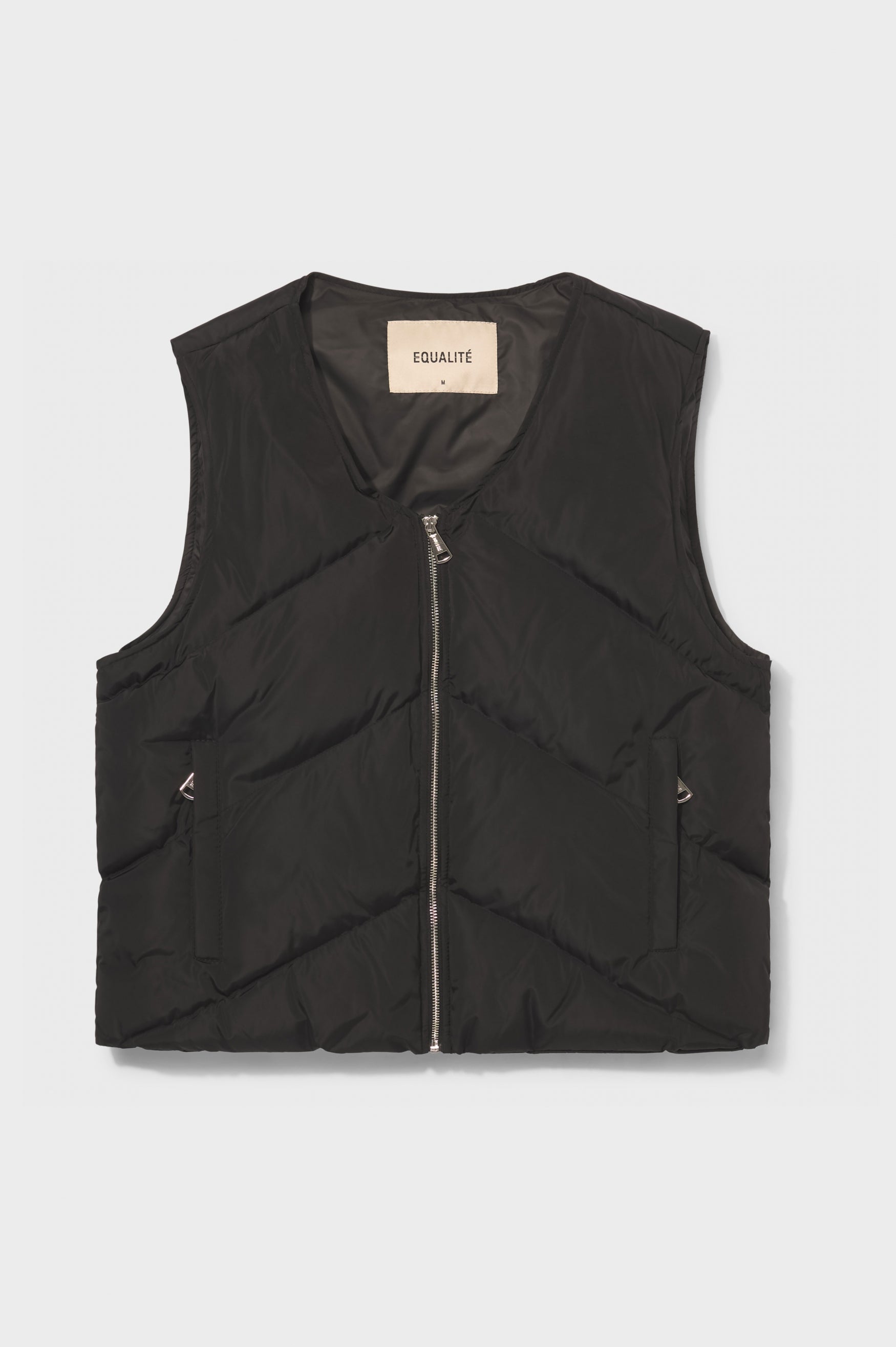 DIAGONAL BODYWARMER | BLACK