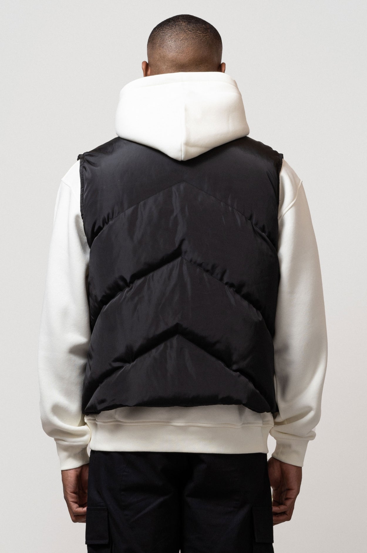 DIAGONAL BODYWARMER | BLACK