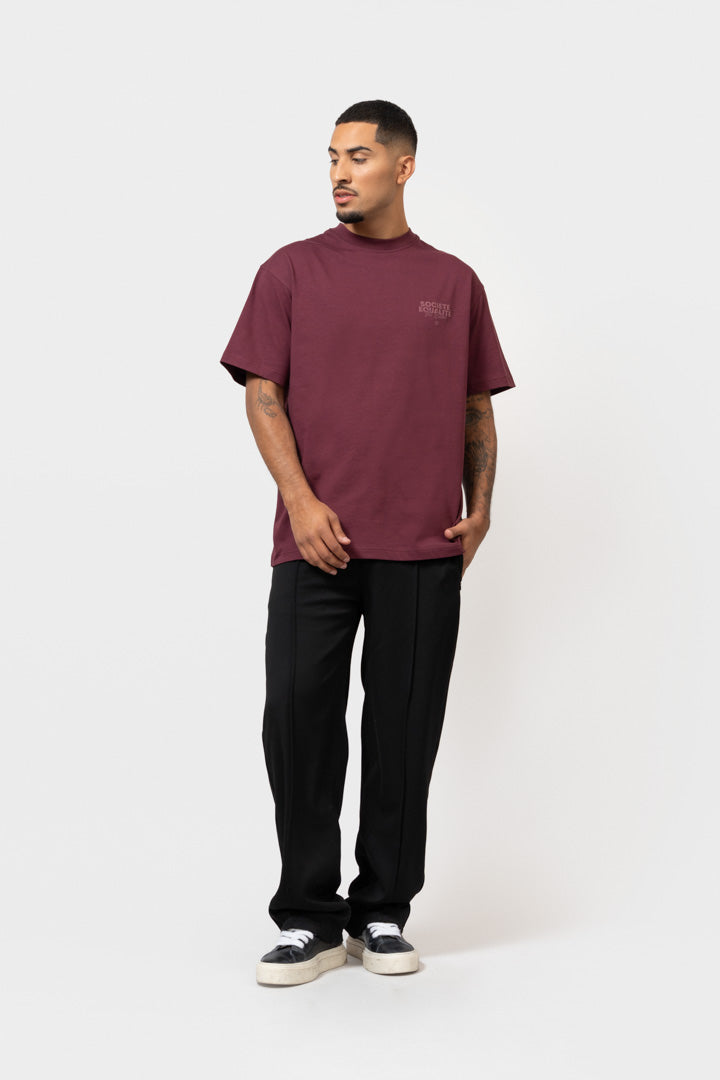 SOCIETÉ 2.0 OVERSIZED TEE | BURGUNDY & BURGUNDY