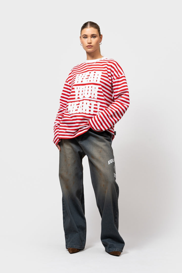 STRIPE LONGSLEEVE TEE | RED & WHITE