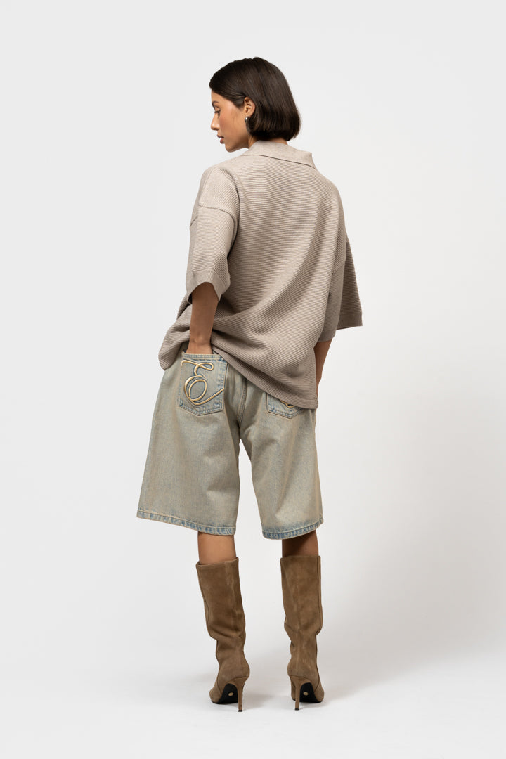 SAINT KNIT POLO | TAUPE