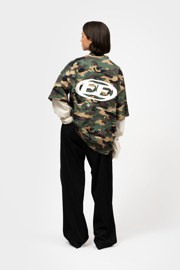 ENZO DOUBLE LAYER LONGSLEEVE TEE | CAMO & OFF-WHITE