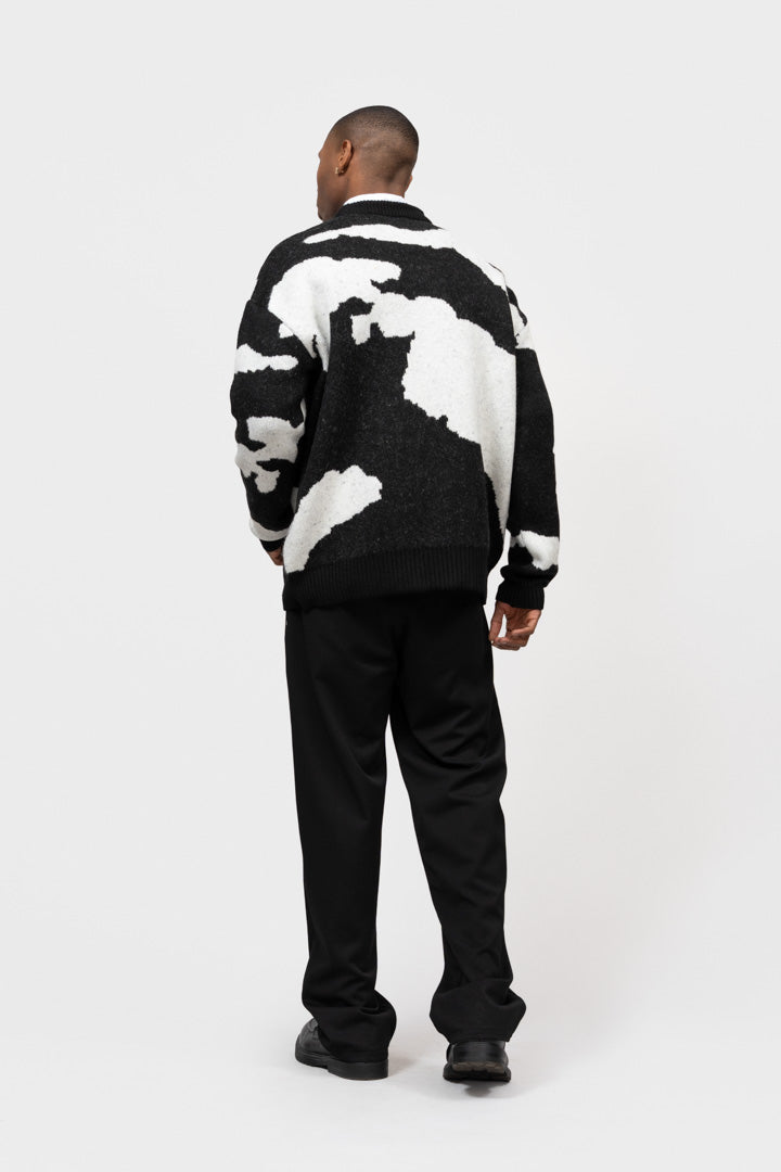 CAMO KNIT SWEATER | BLACK & OFF-WHITE