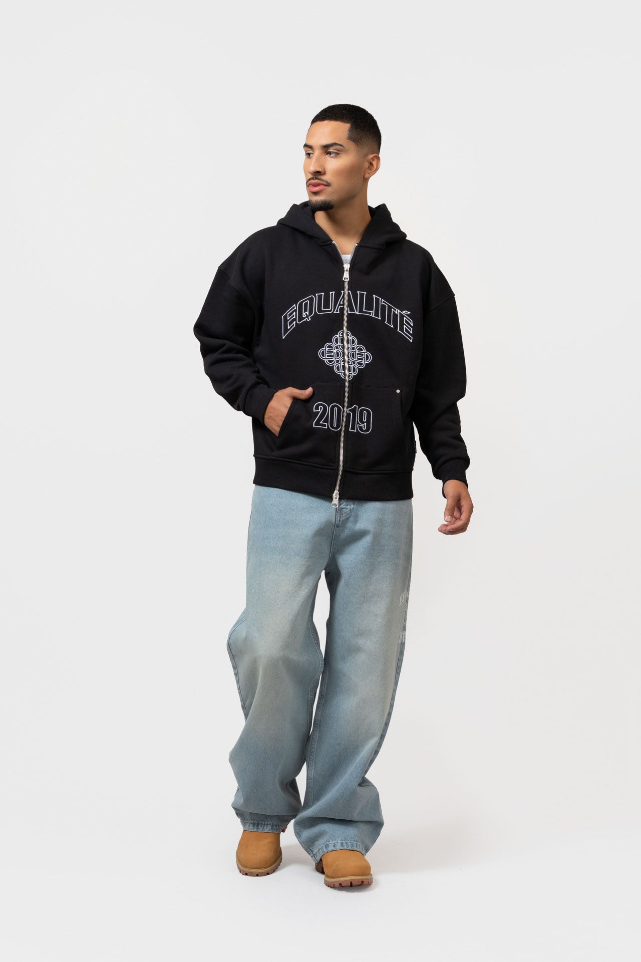 ISA FULL ZIP HOODIE | BLACK