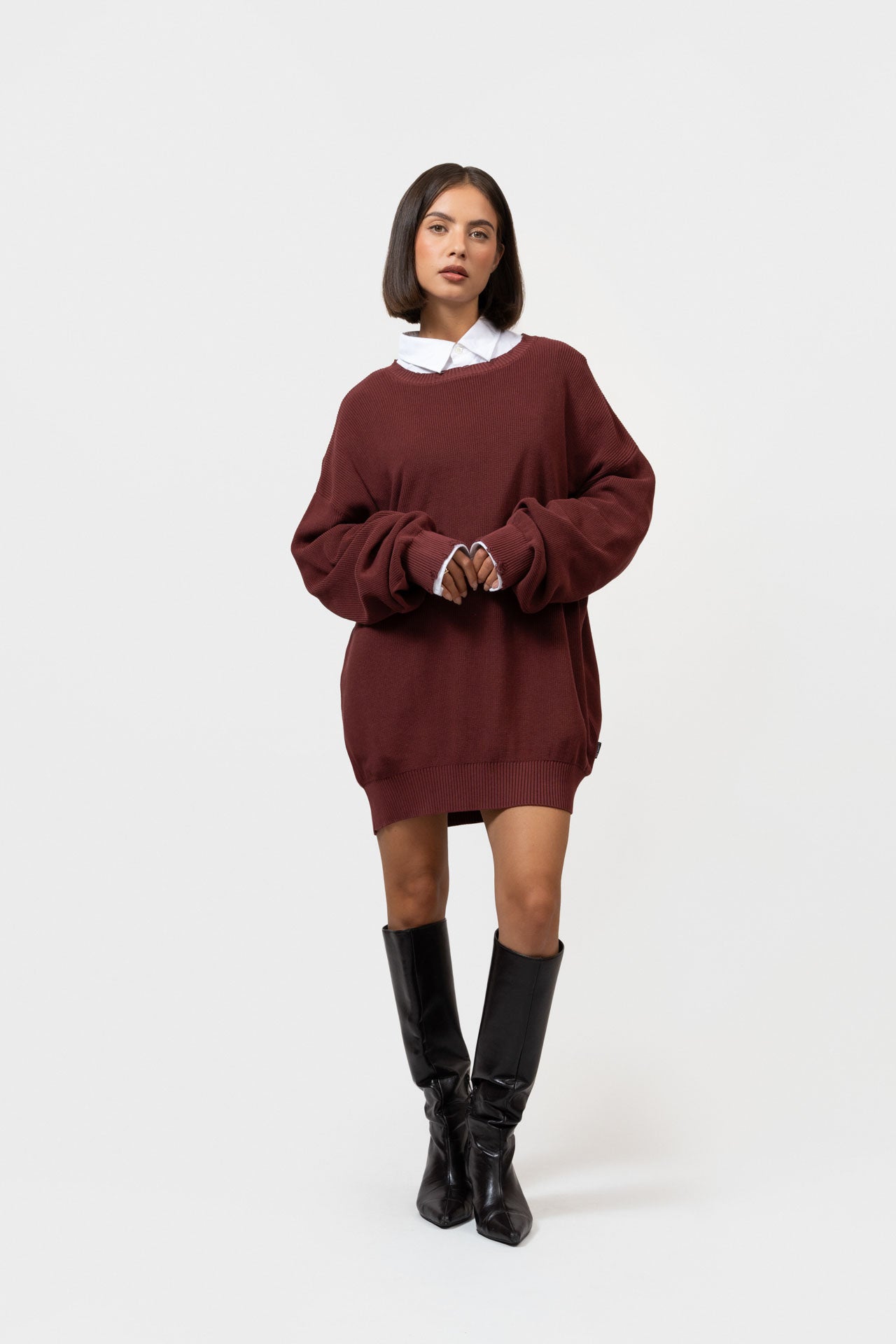 NOOR KNIT SWEATER | AUBERGINE