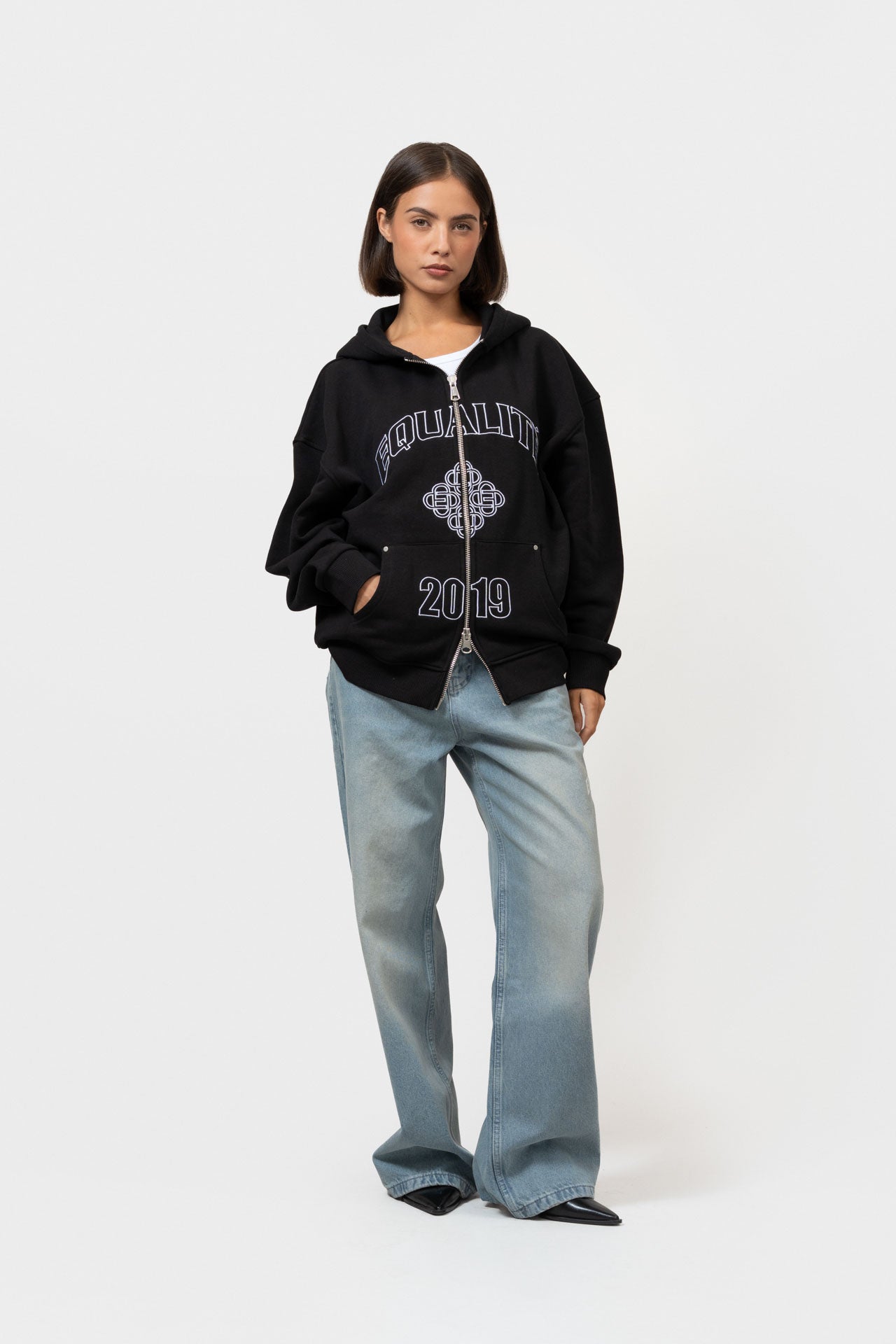 ISA FULL ZIP HOODIE | BLACK