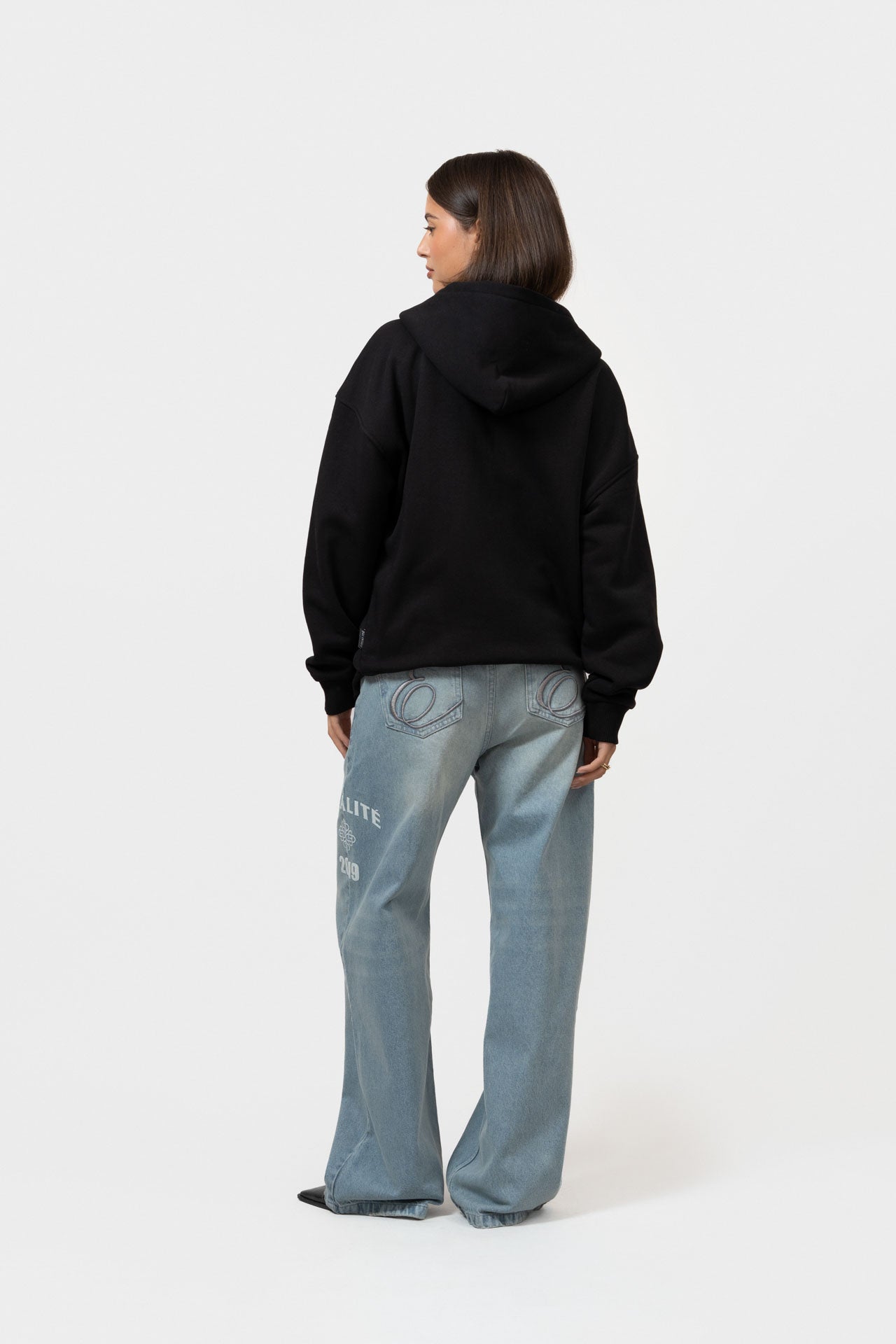 ISA FULL ZIP HOODIE | BLACK