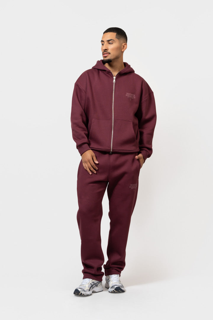 SOCIETÉ 2.0 FULL ZIP HOODIE | BURGUNDY & BURGUNDY