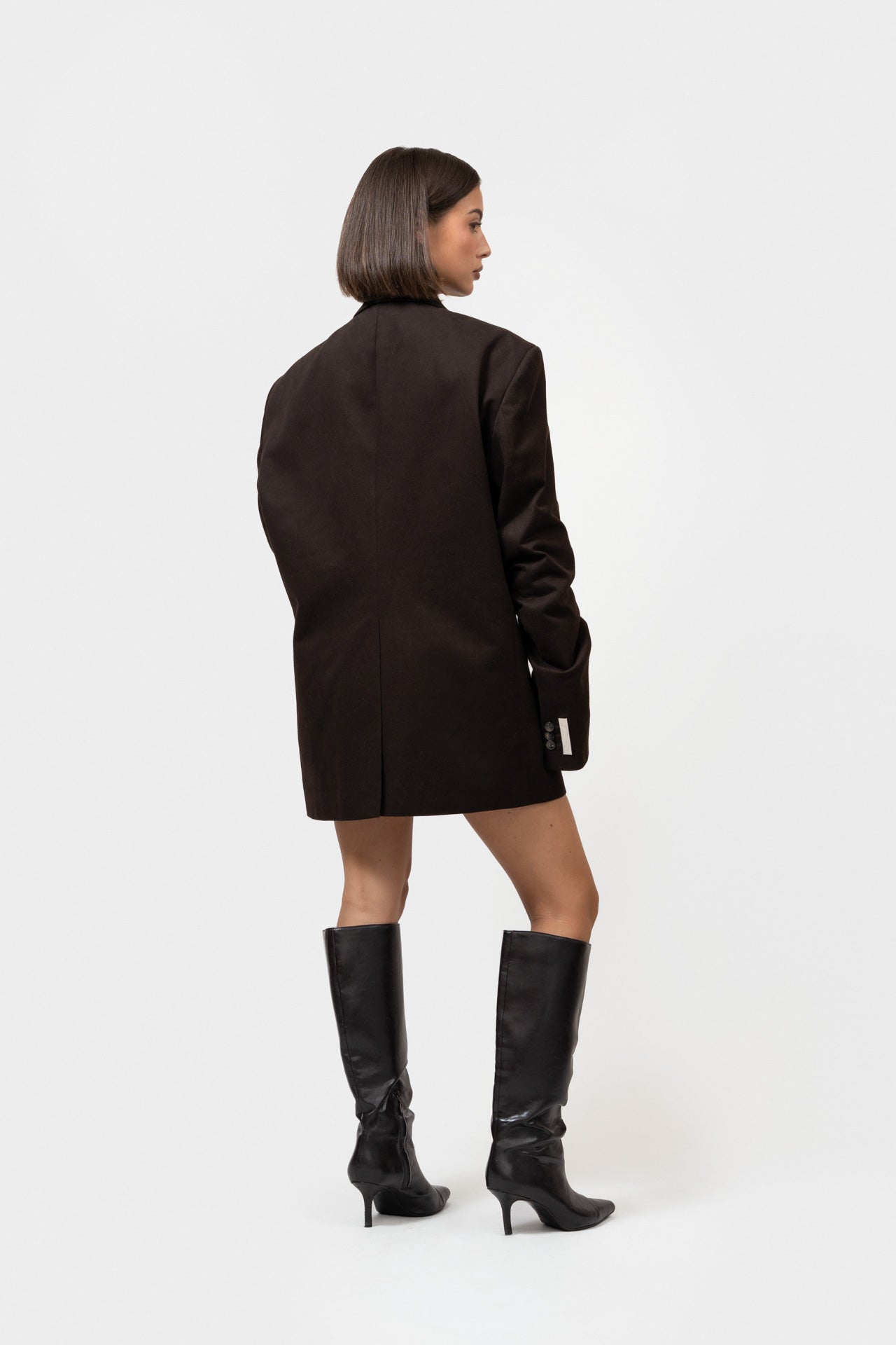 BROCHED OVERSIZED BLAZER | BROWN