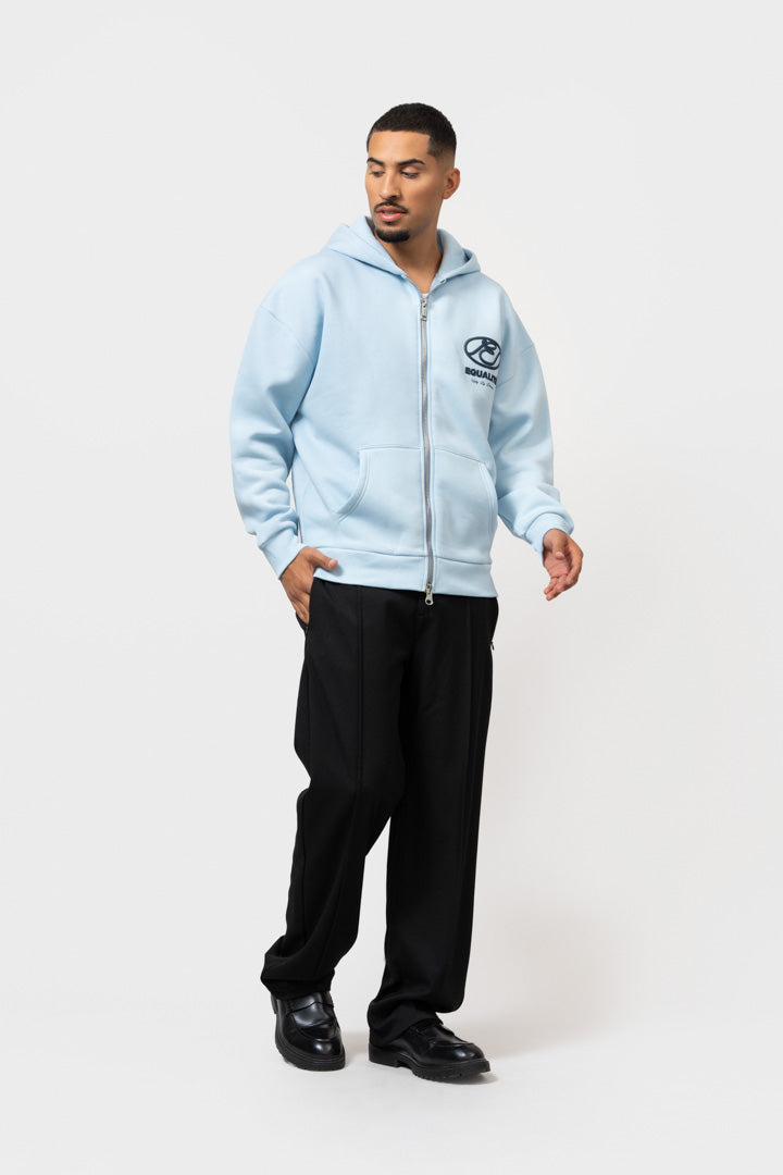 ARID OVERSIZED FULL ZIP HOODIE | LIGHT BLUE & NAVY
