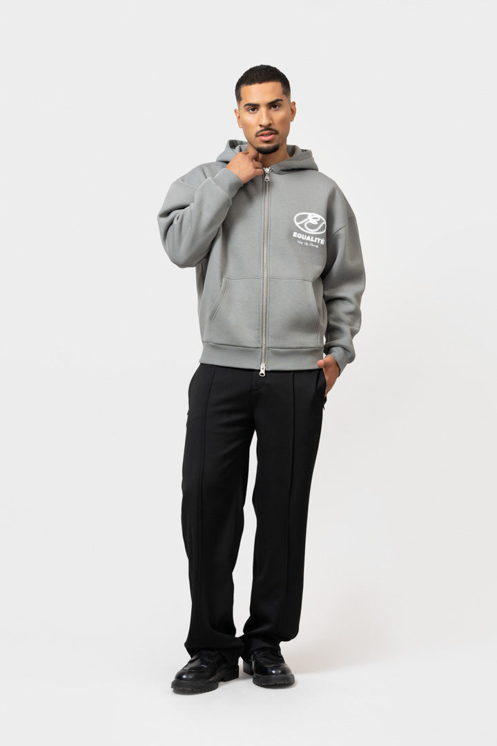 ARID OVERSIZED FULL ZIP HOODIE | GRAY