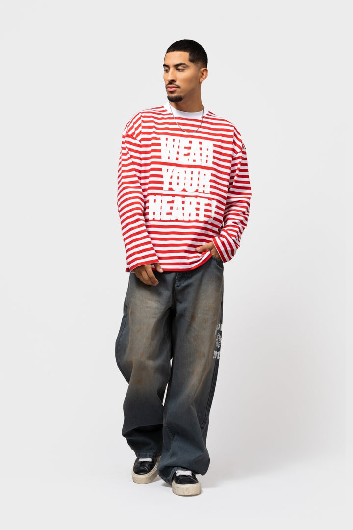 STRIPE LONGSLEEVE TEE | RED & WHITE