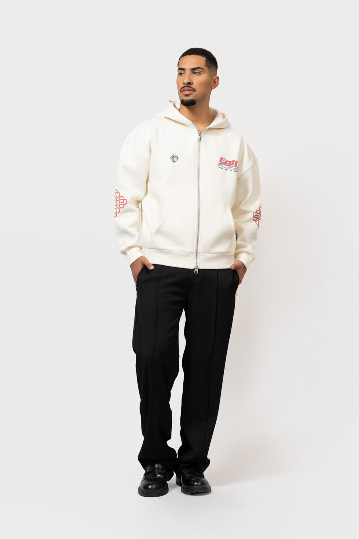 DESERT OVERSIZED FULL ZIP HOODIE | OFF WHITE