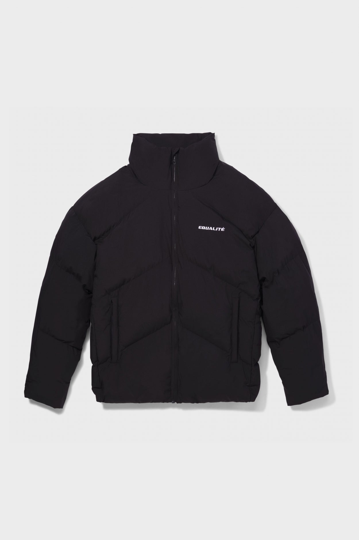 DIAGONAL PUFFER JACKET | BLACK