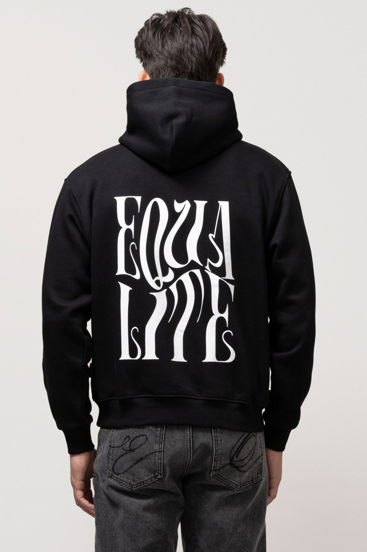 BLUR OVERSIZED HOODIE | BLACK