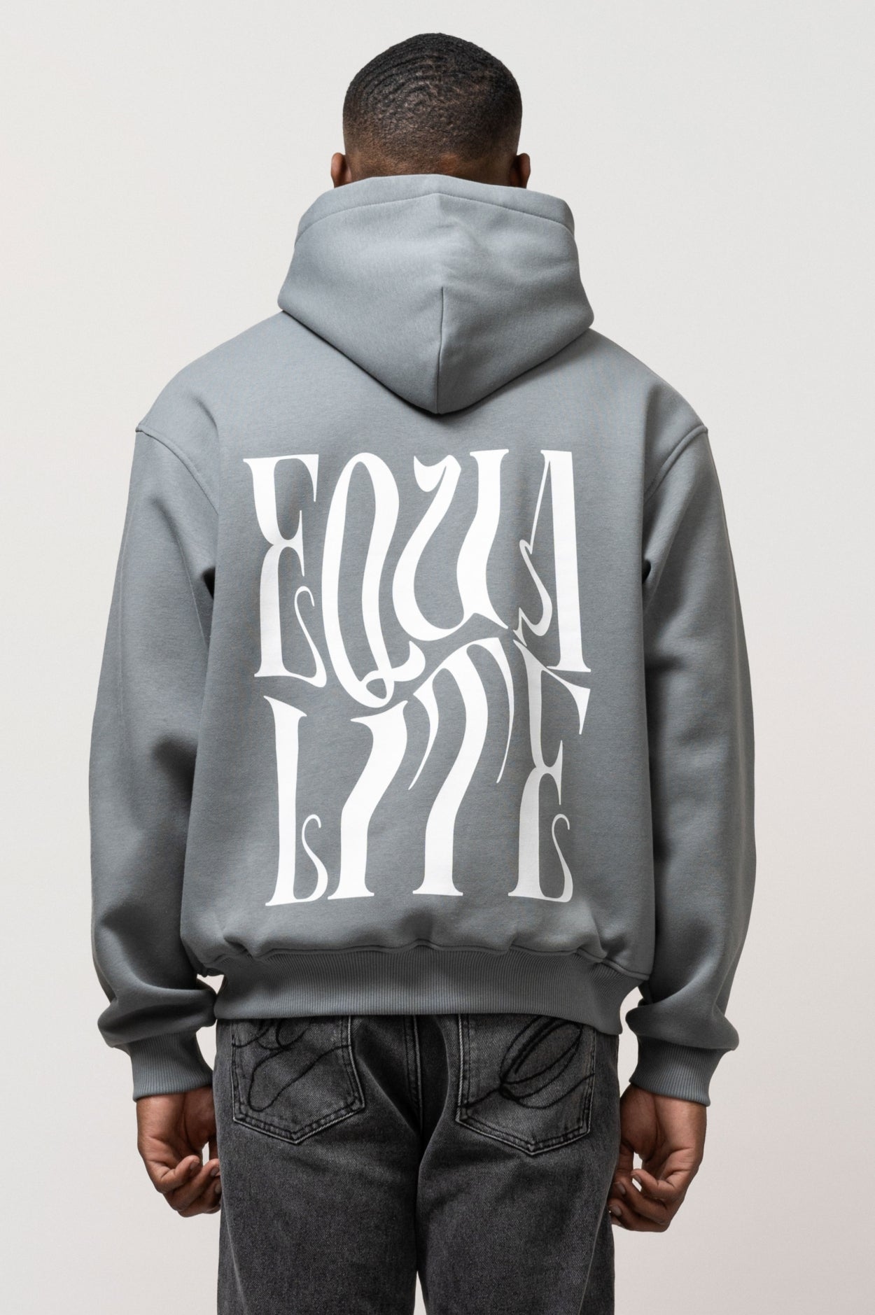 BLUR OVERSIZED HOODIE | GREY