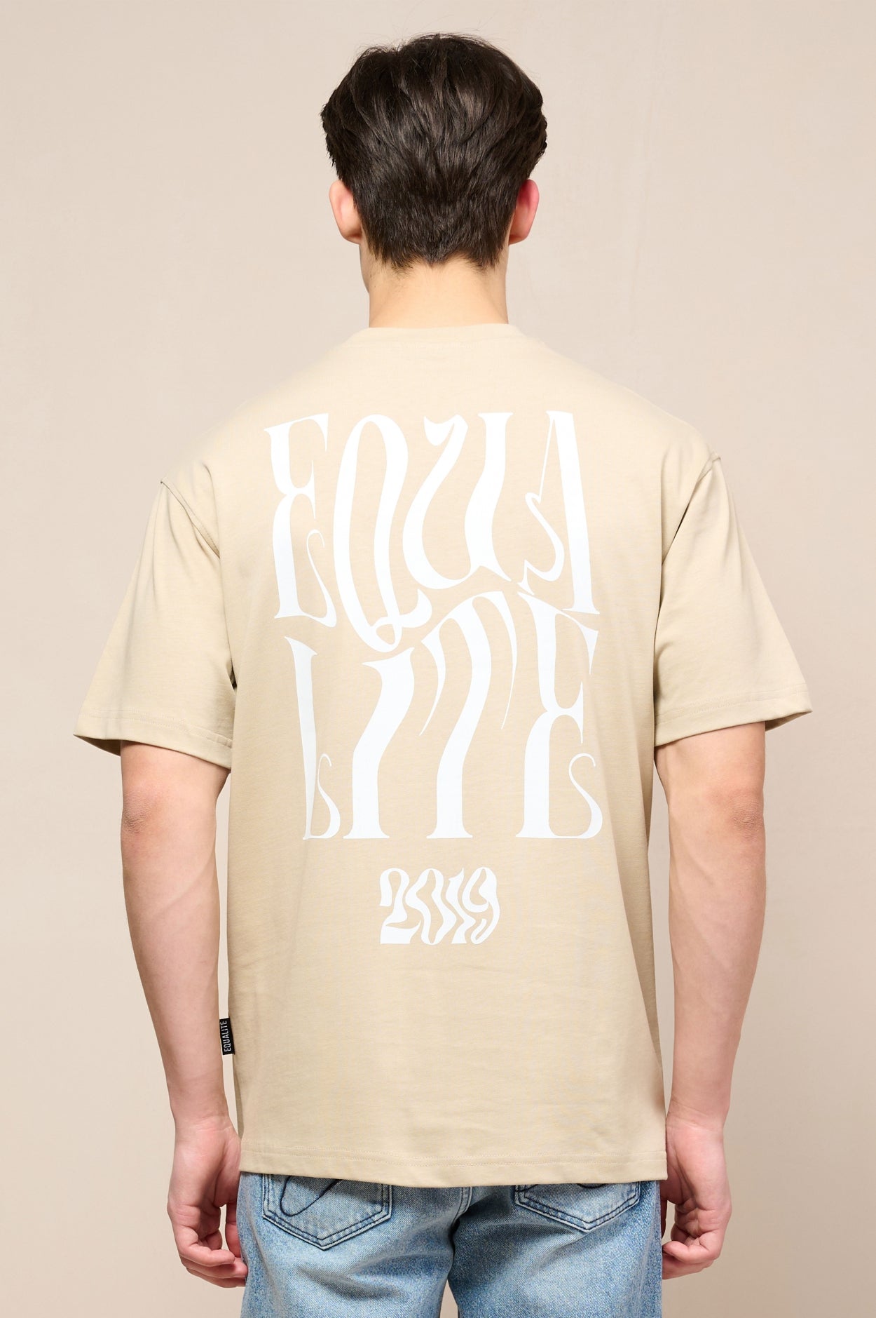 BLUR OVERSIZED TEE | BEIGE
