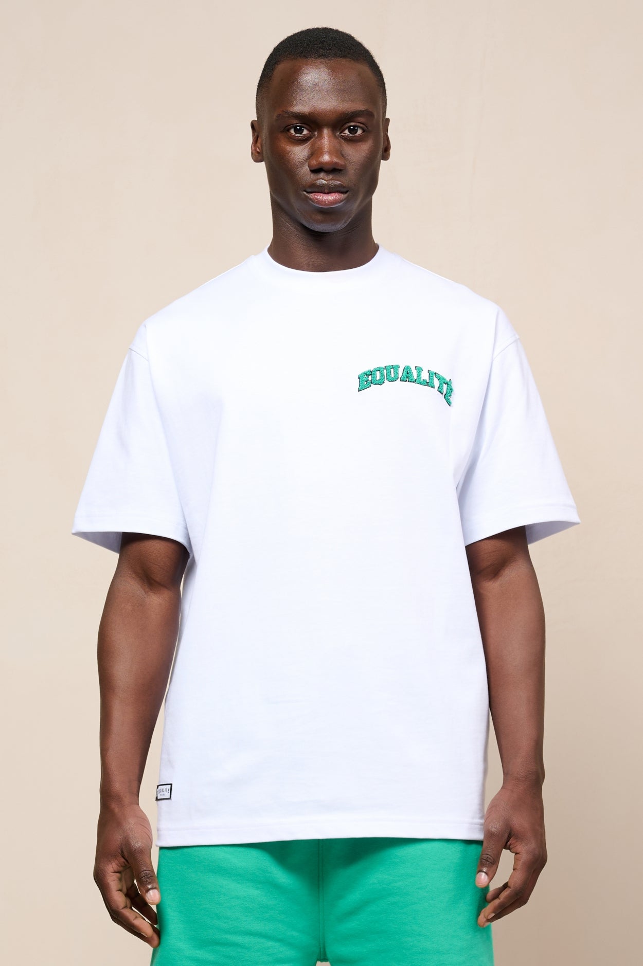 ZION OVERSIZED TEE | WHITE & GREEN