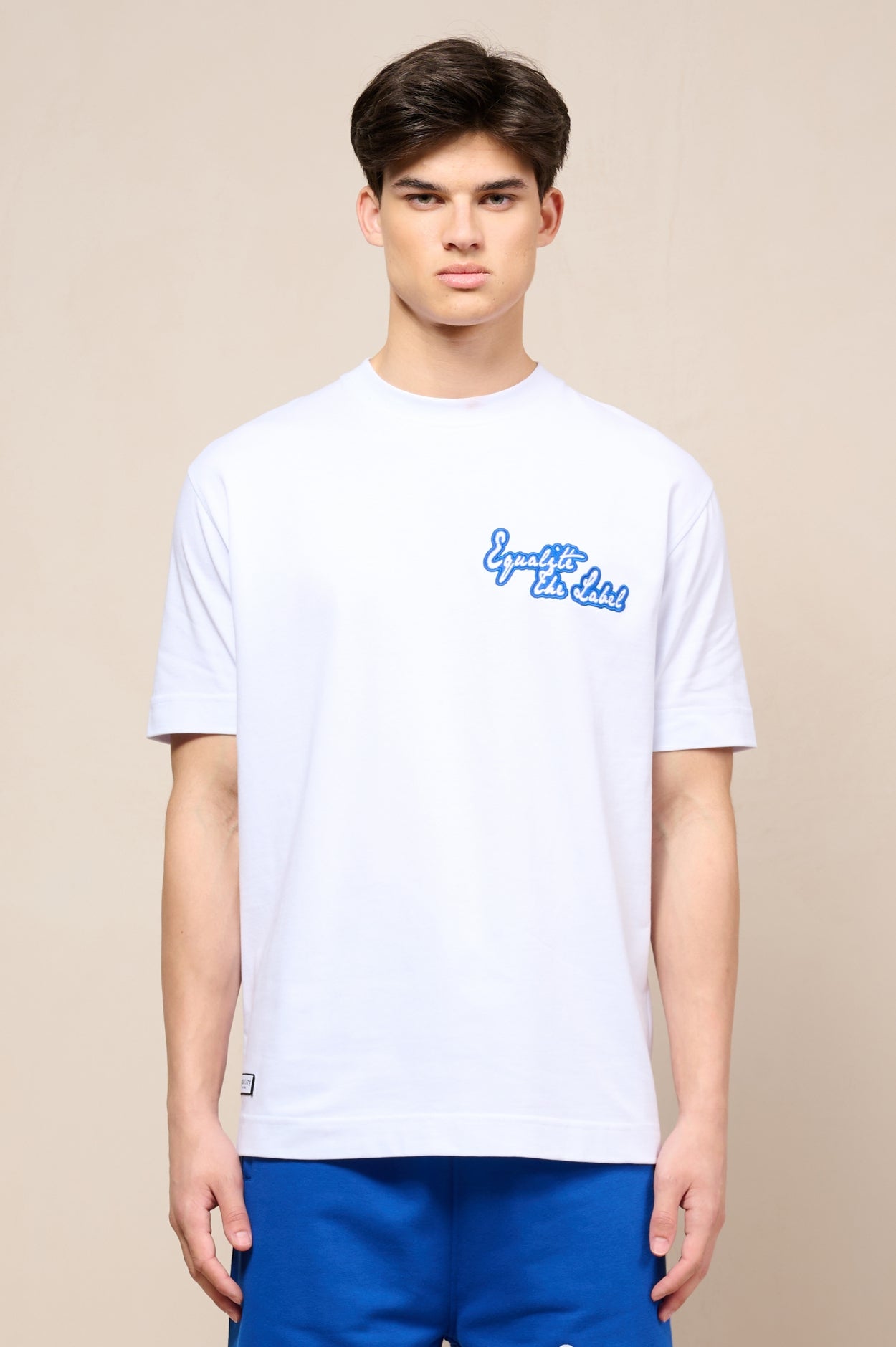 CICI OVERSIZED TEE | WHITE & BLUE