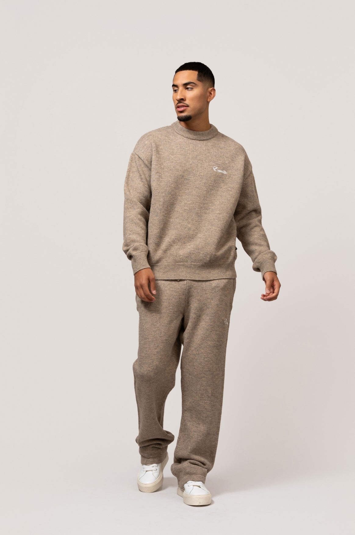 Fluffy Knit Pants | Taupe