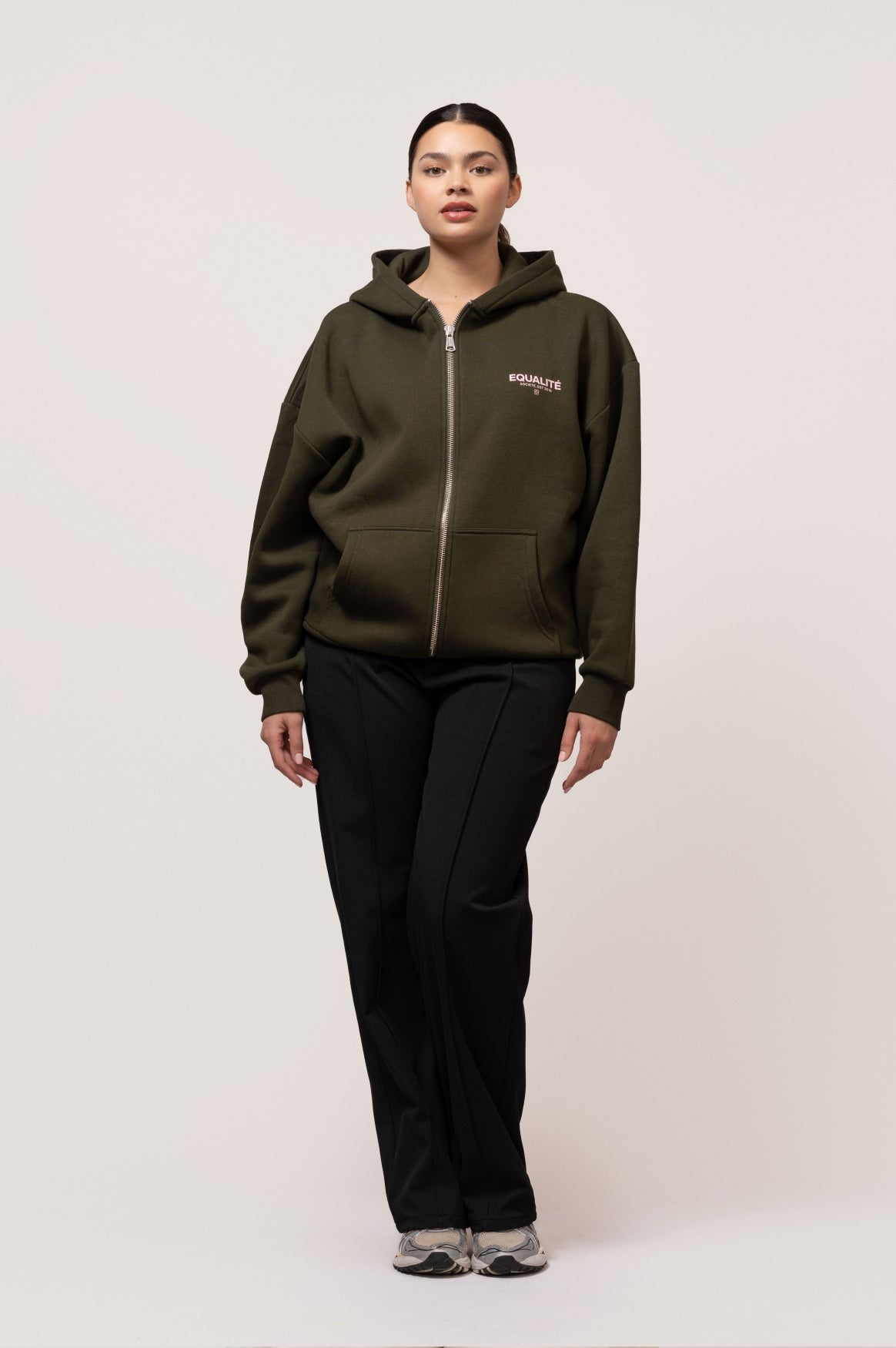 Societé Oversized Full Zip Hoodie | Army