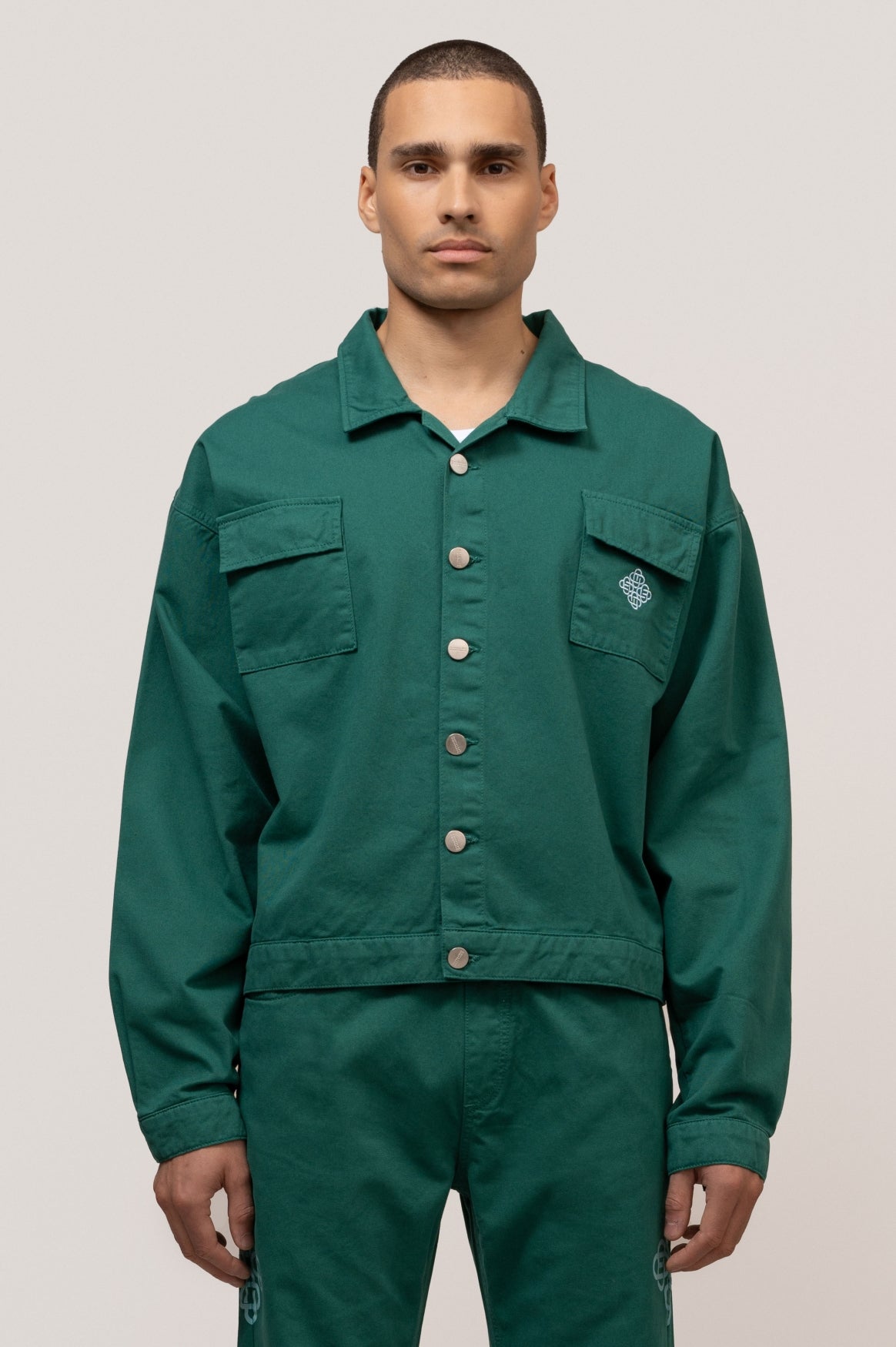 SYMBOL BOXY JACKET | PETROL GREEN