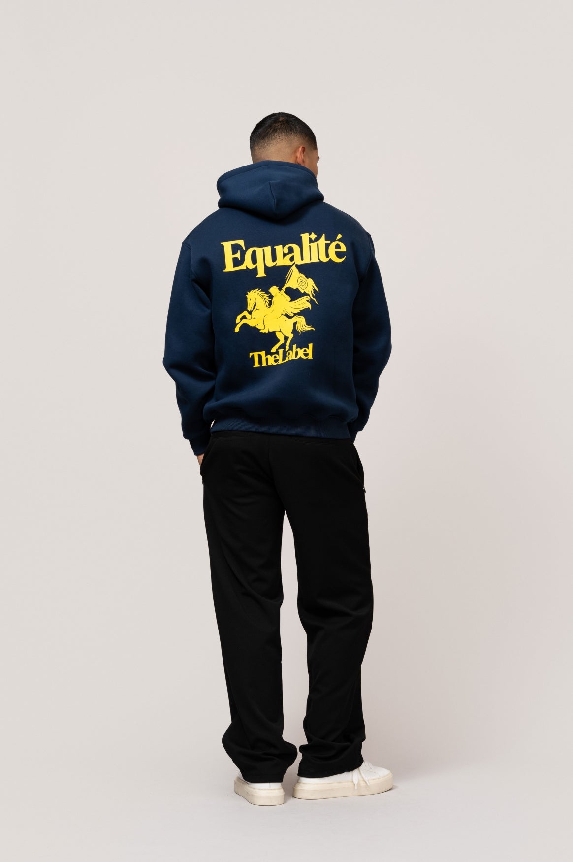 VERITY OVERSIZED HOODIE | NAVY & YELLOW