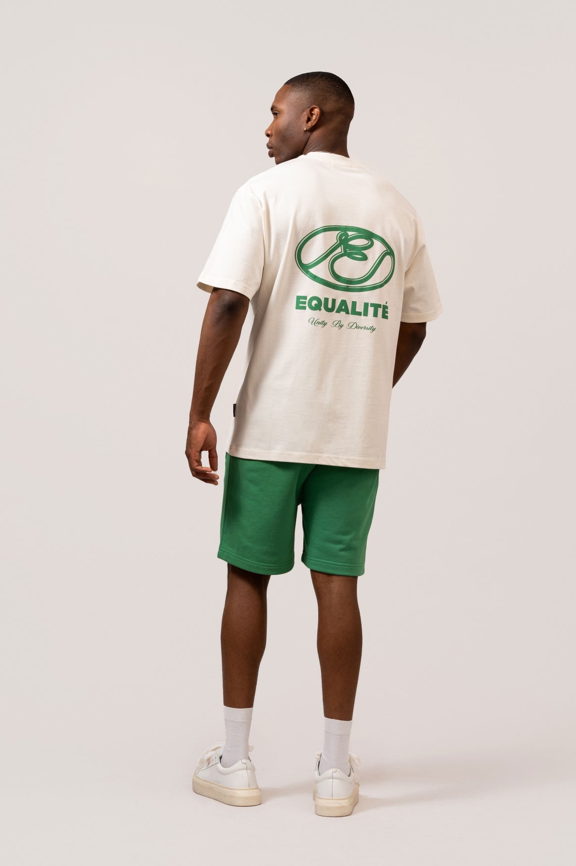 ARID OVERSIZED TEE | OFF-WHITE & FOREST GREEN