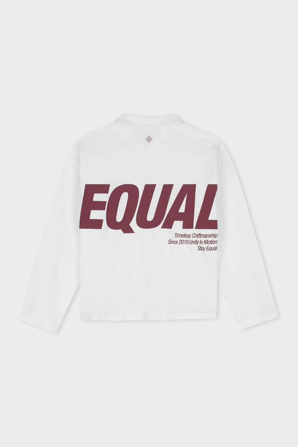 ELIA LONGSLEEVE POLO | WHITE & BURGUNDY