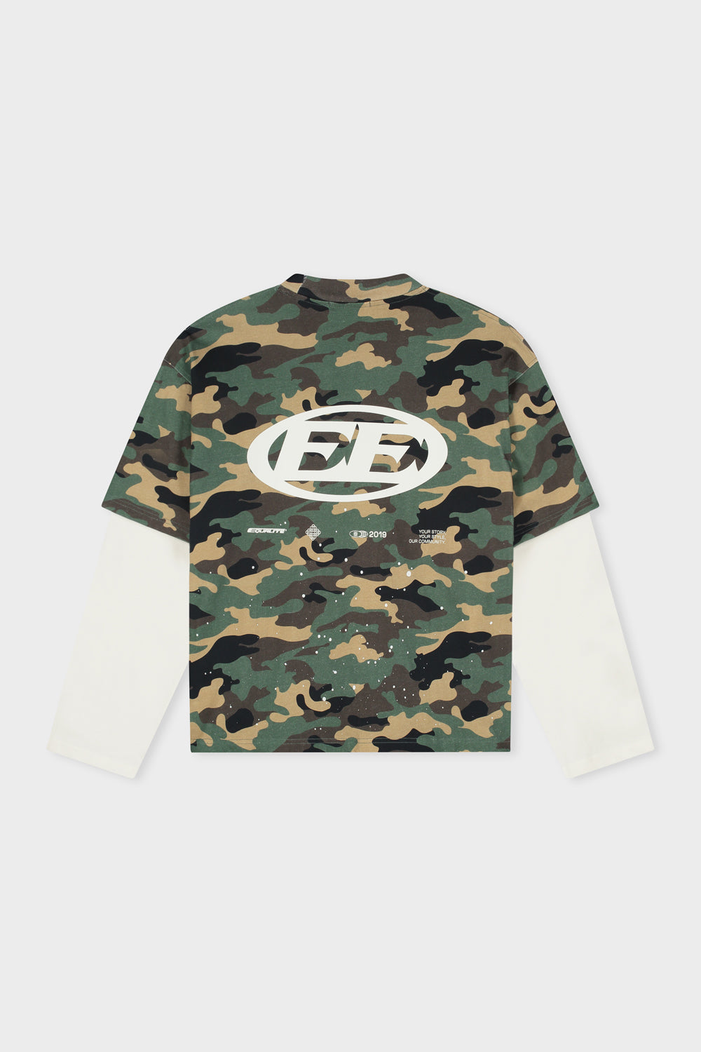 ENZO DOUBLE LAYER LONGSLEEVE TEE | CAMO & OFF-WHITE