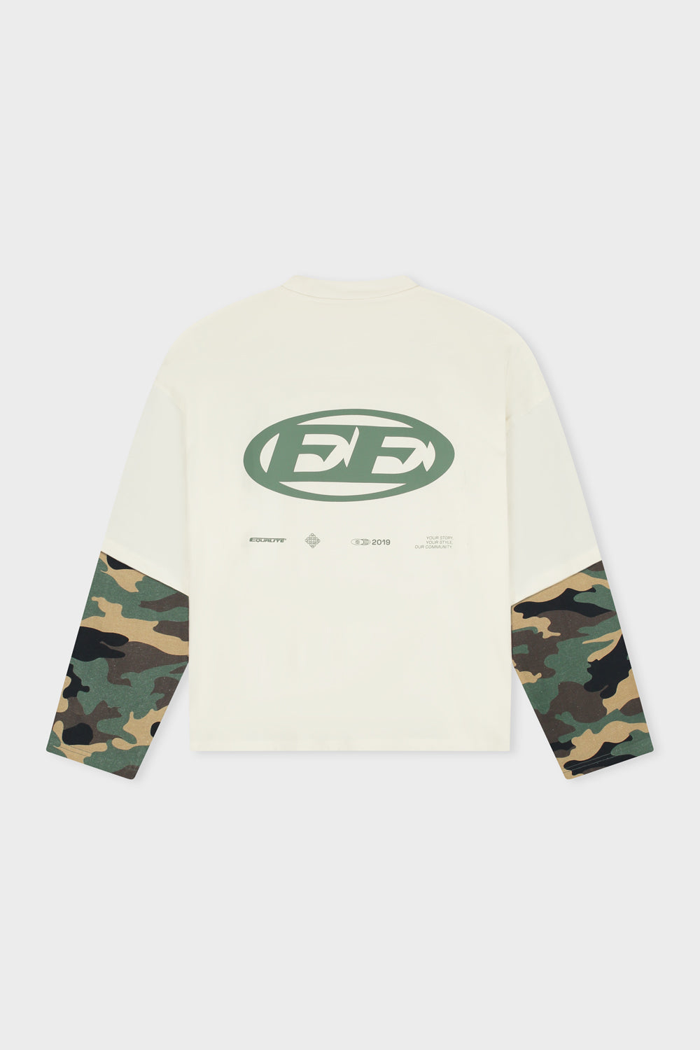 ENZO DOUBLE LAYER LONGSLEEVE TEE | OFF-WHITE & CAMO