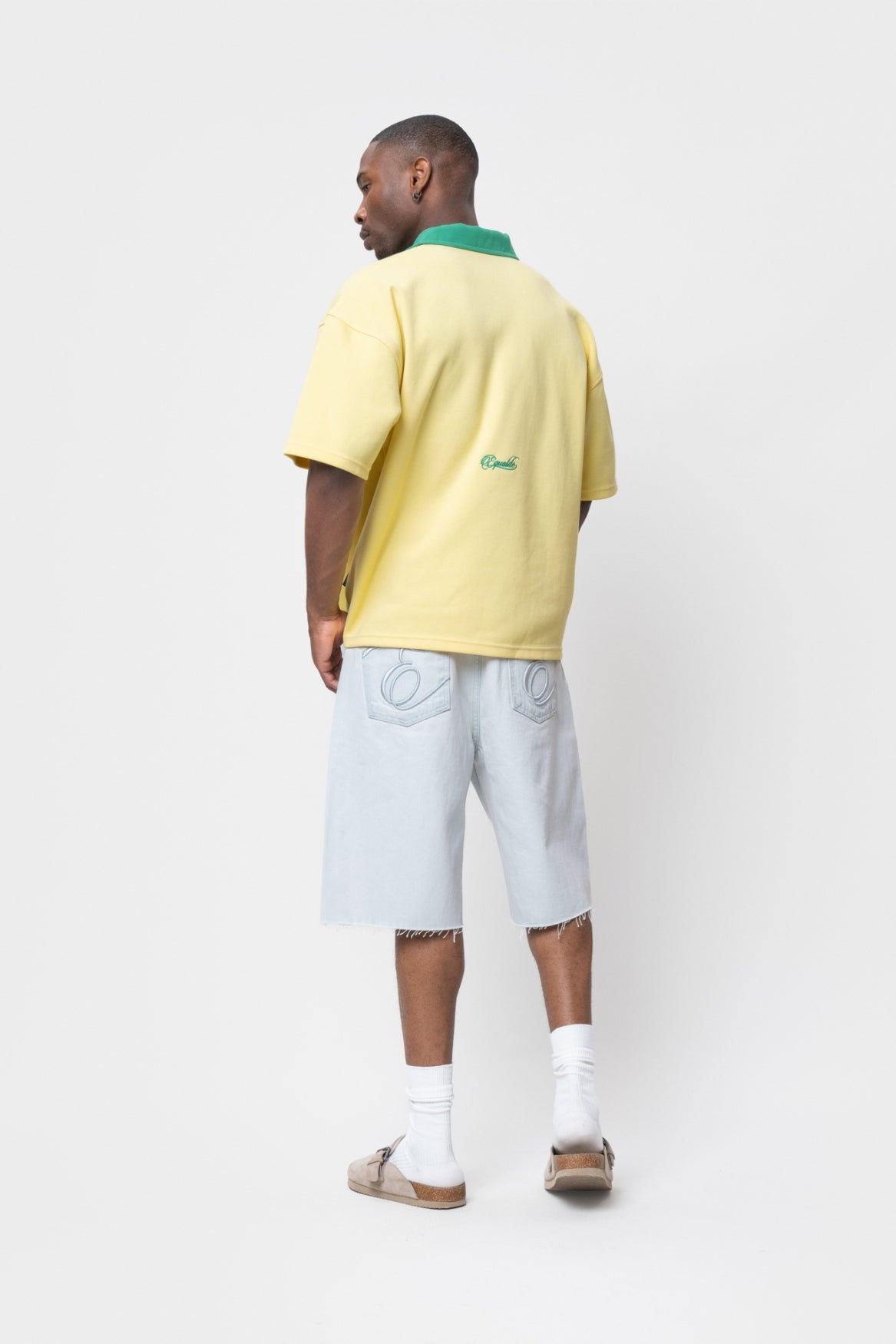 BRAZIL OVERSIZED JERSEY POLO | YELLOW & GREEN