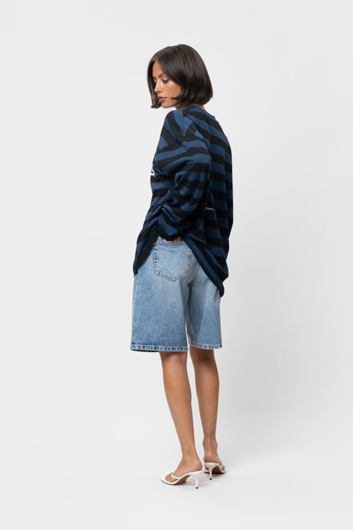 AXEL STRIPE LONGSLEEVE TEE | BLACK &NAVY
