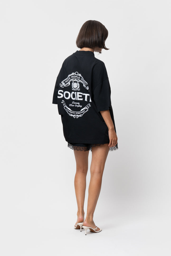 SLIP BOXY TEE | BLACK