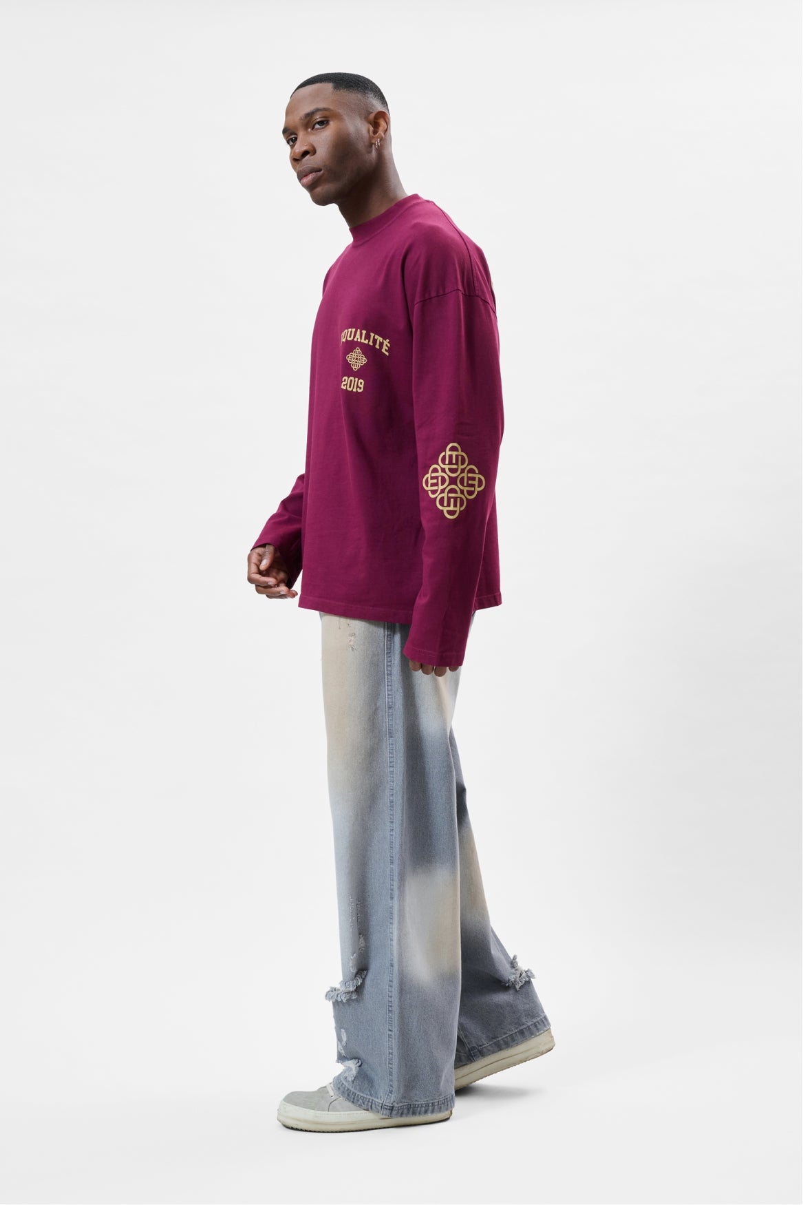 ISA OVERSIZED LONGSLEEVE TEE | WASHED BURGUNDY