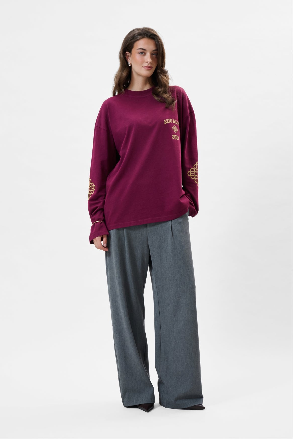 ISA OVERSIZED LONGSLEEVE TEE | WASHED BURGUNDY