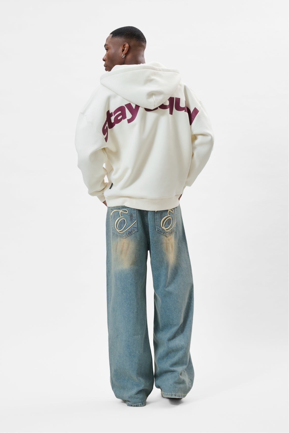STAY EQUAL OVERSIZED FULL ZIP HOODIE | OFF-WHITE