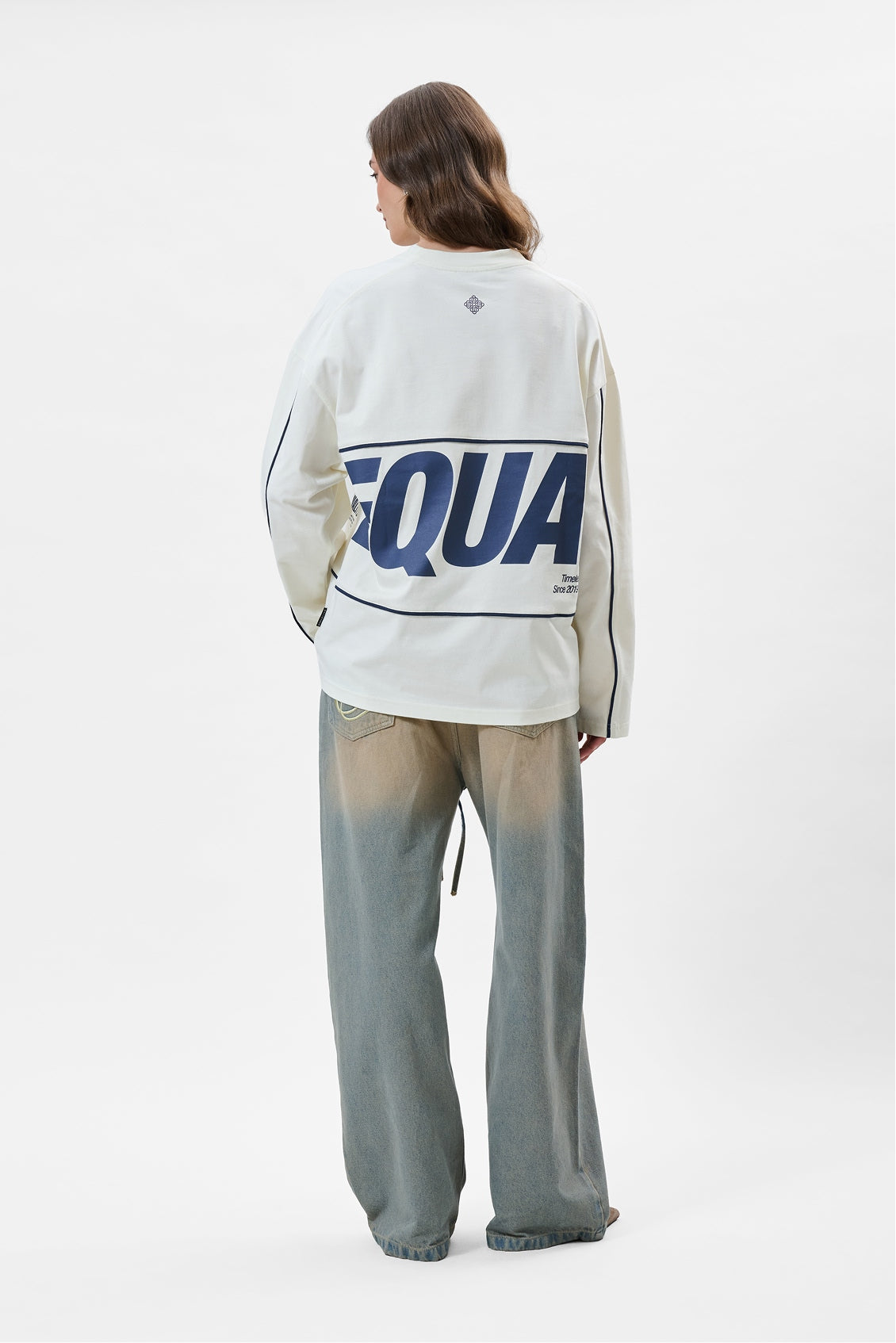 BRUNO LINE LONGSLEEVE TEE | OFF-WHITE & NAVY